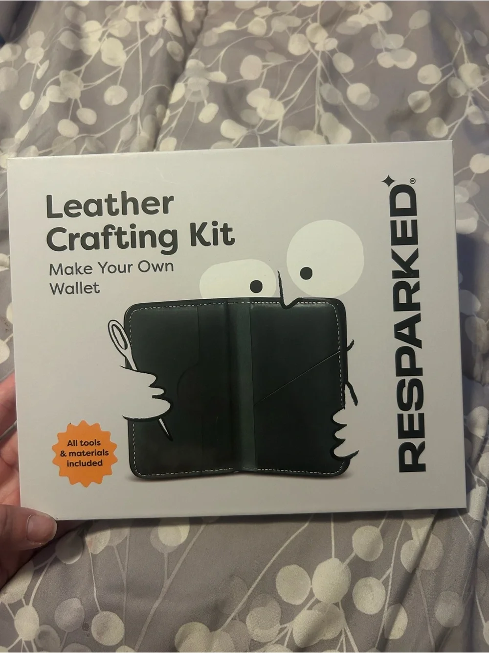 Leather Crafting Kit - Make Your Own Wallet (Black)